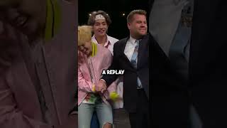 BTS Plays Flinch With James Corden Part 3 comedy funnyshorts [upl. by Akcirred]