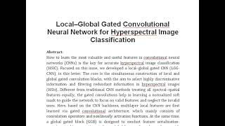 Local–Global Gated Convolutional Neural Network for Hyperspectral Image Classification [upl. by Oderfliw200]