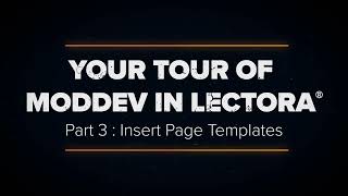 Your Tour of ModDev in Lectora Part 3 Insert Page Templates [upl. by Irrol]