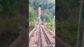 Cachoeira se formou em túnel do trem durante a enchente em Muçum enchente shorts ytshort trem [upl. by Naej]