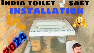 indian toilet seat fitting India toilet seat installation bathroom plumber work  2024 toilet seat [upl. by Tertius]