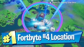 Fortnite Fortbyte 4 Location  Accessible skydiving through rings Loot Lake Plasma Trail Contrails [upl. by Molly]