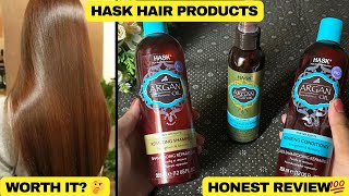 Hask Argan Oil Shampoo And Conditioner  Hask 5 in 1 leave on spray  Hask Hair Products [upl. by Jempty793]