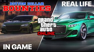 GTA Online Bottom Dollar Bounties  New Cars and Which Models Were Based [upl. by Terrill]