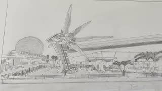 Speed Drawing  Guardians of the Galaxy Cosmic Rewind at EPCOT DisneyWorld [upl. by Bo]