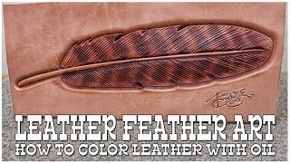 Leather Craft  LEATHER FEATHER ART  Leather Working [upl. by Dolphin]