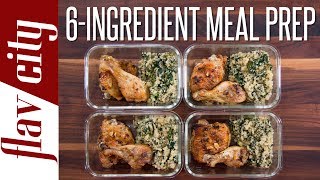 6 Ingredient Meal Prep  Easiest Meal Prepping In History [upl. by Dnomde]