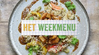 Het Weekmenu 2  Kip in sinaasappelsaus met quinoawok  Steffi Vertriest [upl. by Yot]