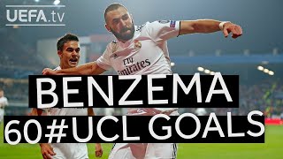 Watch all of KARIM BENZEMAs 60 UCL goals [upl. by Aicatsana639]