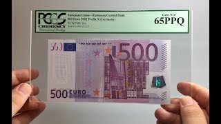 500 euros con certificación PCGS Currency 65PPQ [upl. by Flossie159]