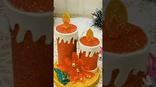 Pretty Candles decoration for Christmas shortsdiy [upl. by Yuhas]