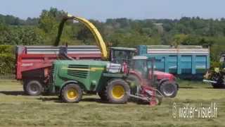 Récolte densilage de Raygrass Italien avec une ensileuse John Deere 7450 [upl. by Mittel]