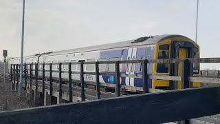 Northern Class 158 passes through Teesside Airport Station with a honk [upl. by Sarson]