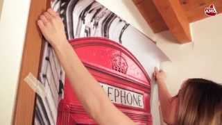 Tutorial applicazione Adesivo da porta Door Sticker quotTelephone Boxquot  Vinyl Decal  Adesiviamo [upl. by Dorran]