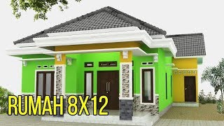 Desain rumah minimalis modern 8x12 1 lantai 3 kamar tidur mewah masa kini  HAQ DESAIN [upl. by Merfe]