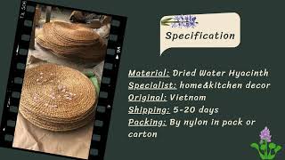 Versatile Natural Water Hyacinth Mat amp Placemat For Home Kitchen Decor [upl. by Edmonda775]