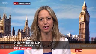 Helen Whately MP Shadow Transport Secretary On BBC Breakfast 29072024 [upl. by Eiuqnimod]