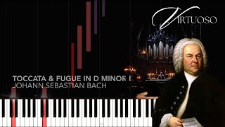 Toccata and Fugue in D minor BWV 565 by JS Bach  Piano Tutorial  VIRTUOSO [upl. by Lassiter828]