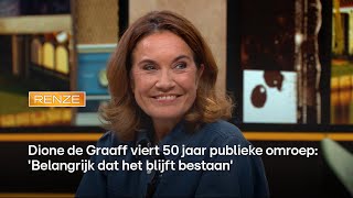 Dione de Graaff viert 50 jaar publieke omroep Belangrijk dat het blijft bestaan  RENZE [upl. by Sudnac347]