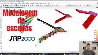 Como modelar uma escada autoportante plissada no Sap2000 [upl. by Georgetta122]