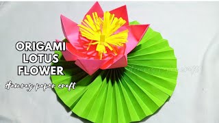 easy origami for beginners flower  easy origami lotus flower 4 [upl. by Atiragram]