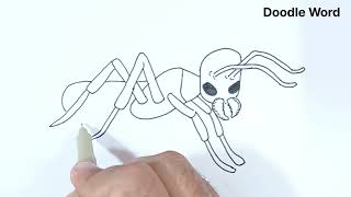 How to Draw Ant for kids  Ant Drawing for Beginners [upl. by Hitchcock215]