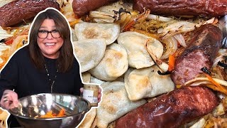 How to Make Kielbasa amp Pierogi Tray Bake with Sauerkraut Sweet Peppers and Dijon Sour Cream Sauce [upl. by Fairweather]