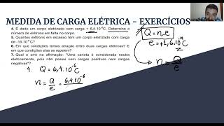 REVISÃO DE FÍSICA  ELETRICIDADE 03 CARGA EXERCÍCIOS  ENS MÉDIO ENEM VESTIBULAR eletrostática [upl. by Aelanna]