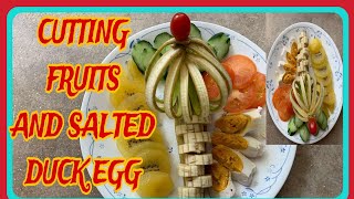 CUTTING FRUITS AND SALTED DUCK EGG cutting foodfruits viravideo trending asmr [upl. by Silverman]