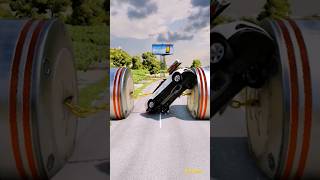 Chained Bollards vs Cars Crash  beamNGDrive beamngdrive bmgcrashes youtubeshorts [upl. by Jangro]