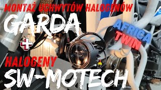 montaż uchwytów halogenów GARDA oraz halogenów SW MOTECH w Africa Twin 1100 DCT [upl. by Polash]