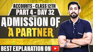 Admission of a Partner  Chapter 3  Accountancy Class 12  Part 4 [upl. by Annaj]