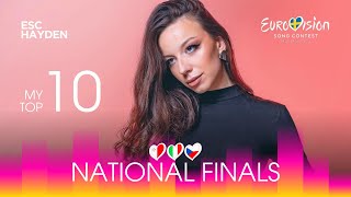 My Top 10  National Selections  Eurovision 2024 [upl. by Nove]