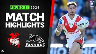 NRL 2024  Dragons v Panthers  Match Highlights [upl. by Enyrat]