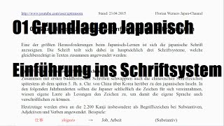 01 Grundlagen Japanisch  Einführung ins Schriftsystem [upl. by Enajyram]