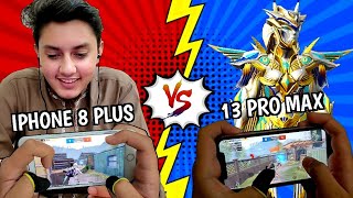 THE POWER OF IPHONE 8 PLUS AGAINST 13 PRO MAX PLAYER  1 VS 1  PUBG MOBILE [upl. by Yalahs]