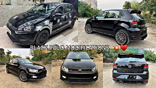 Black polo modified  GTI kit for polo  Best polo modifications headlights for polo  modified [upl. by Neelhsa]