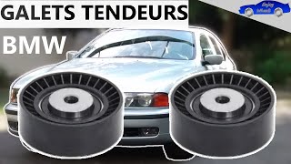 REMPLACEMENT des GALETS TENDEURS qui couinent sur BMW serie 5 E39 520i 523i 528i [upl. by Lraep]