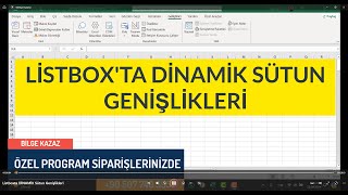 Listboxta DİNAMİK Sütun Genişlikleri [upl. by Liv]