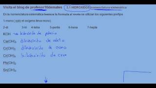 Formulación inorgánica 41 Hidróxidos nomenclatura sistemática [upl. by Matthieu287]