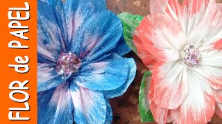 Como fazer Flores de Papel Crepom diy facil e barato [upl. by Caine210]