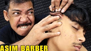 Unlimited Hair Cracking By Asim Barber  Head Massage amp Spine Cracking  Loud Neck Cracking  ASMR [upl. by Ymaj613]