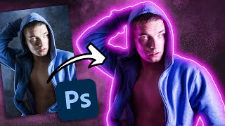 Photoshop Tutorial How to Create a GLOWING Neon Outline [upl. by Nnaitsirhc359]