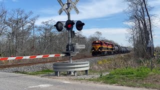 Trains on The CPKC New Orleans Subdivision [upl. by Ellenaj939]