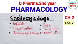 Cholinergic Drugs in details  Pharmacology  DPharma 2nd cholinergicdrugspharmacology [upl. by Edi]