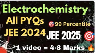 Most repeated ⚠️JEE 2024 Electrochemistry PYQs 🔥iit chemistry jee jeemains [upl. by Granville]