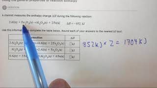 73a Using the general properties of reaction enthalpy [upl. by Rheta]