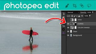 Photopea is basically FREE Photoshop… Spot Healing Brush to remove objects Curves  Crop amp more [upl. by Leff]