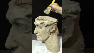 Process art sculpture faceportrait terracottamodel sculptureartist shorts [upl. by Aibonez]