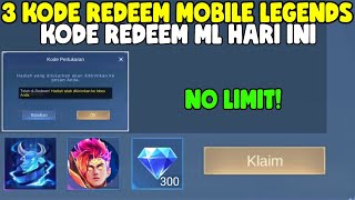 NO LIMIT 3 KODE REDEEM ML HARI INI KODE REDEEM MOBILE LEGENDS KODE REDEEM ML TERBARU DESEMBER 2024 [upl. by Akehsay]